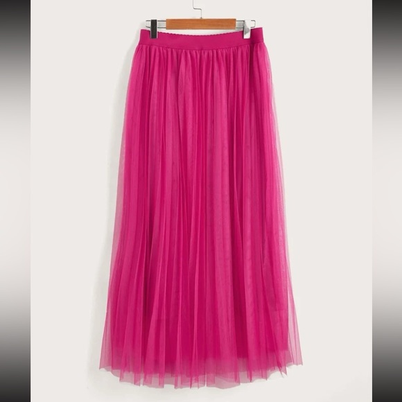 Boho khaki pleated mesh skirt - Picture 7 of 16